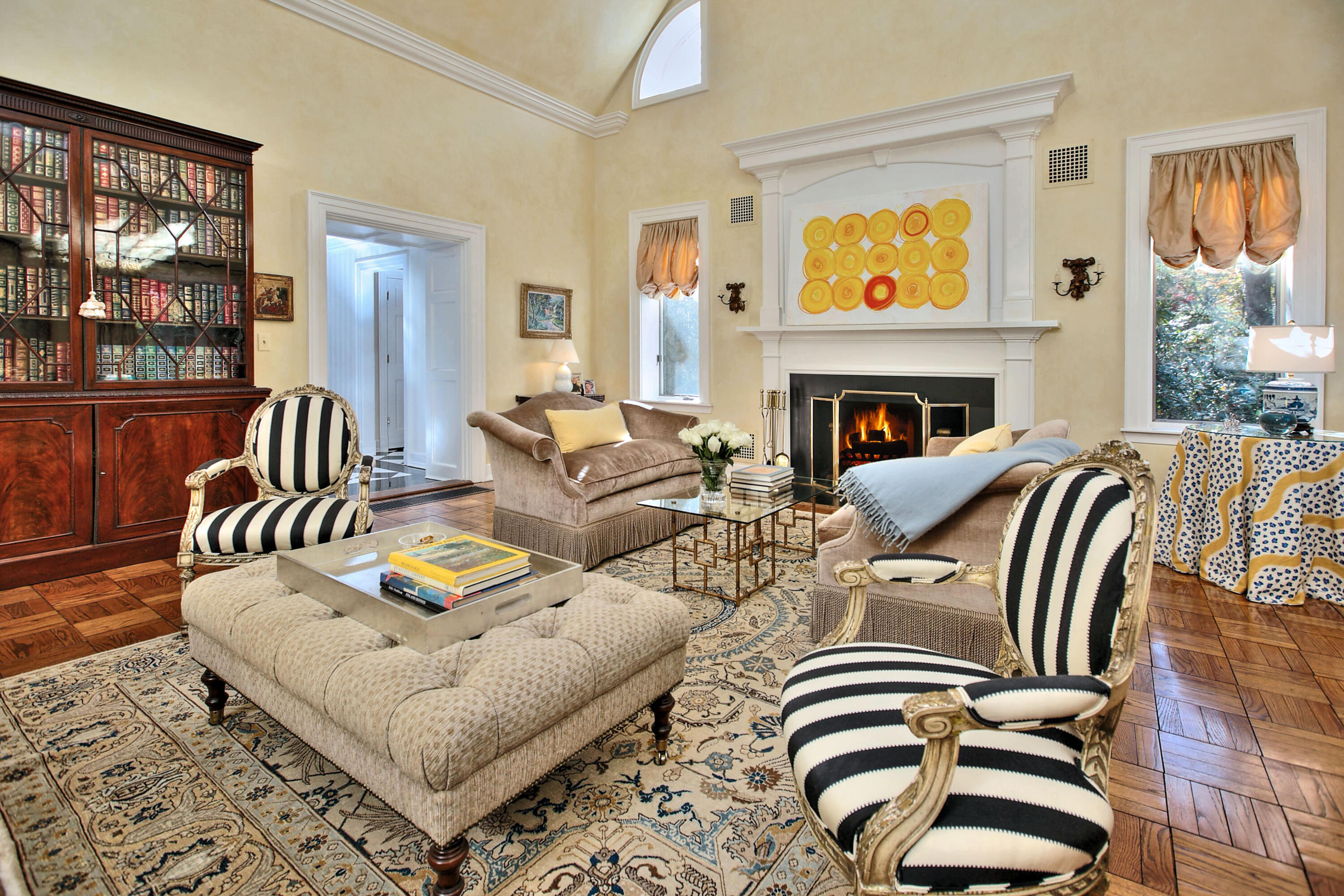 22 Mill Road New Canaan, CT 06840 - Photo 13 of 42 a living room with furniture fireplace and painting on the wall