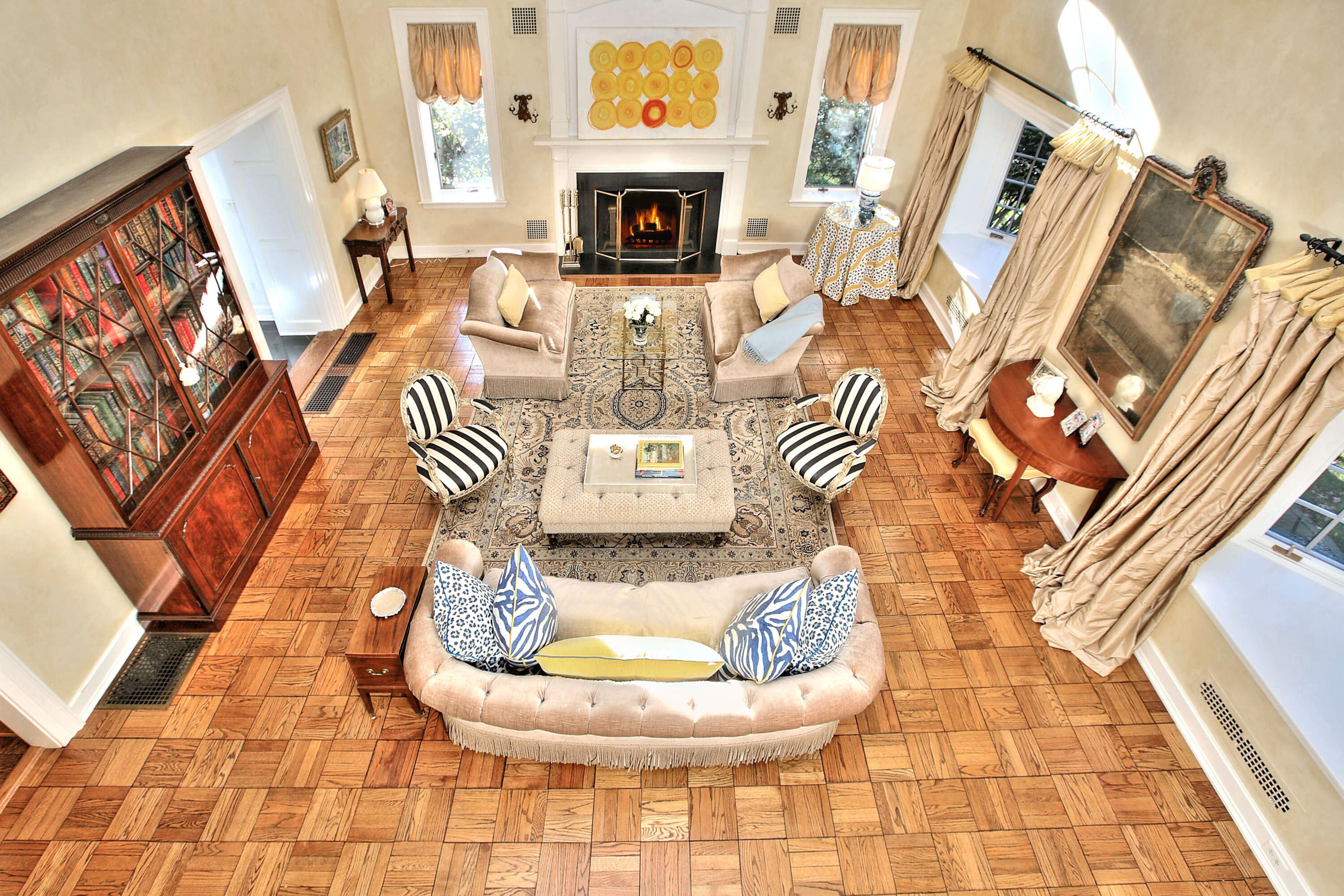 22 Mill Road New Canaan, CT 06840 - Photo 15 of 42 a living room with fireplace furniture and a rug