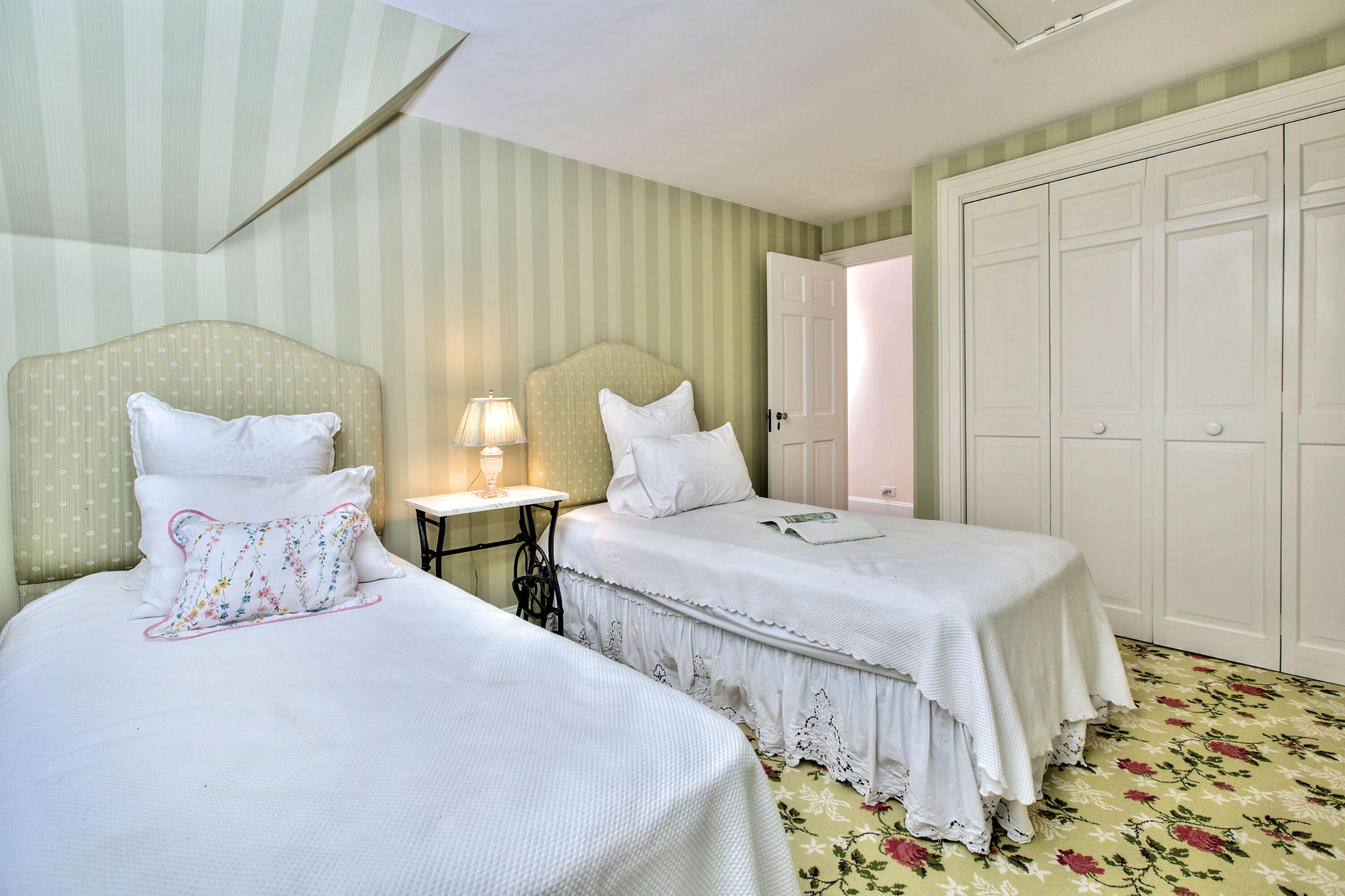 22 Mill Road New Canaan, CT 06840 - Photo 30 of 42 a bedroom with two beds and painted walls
