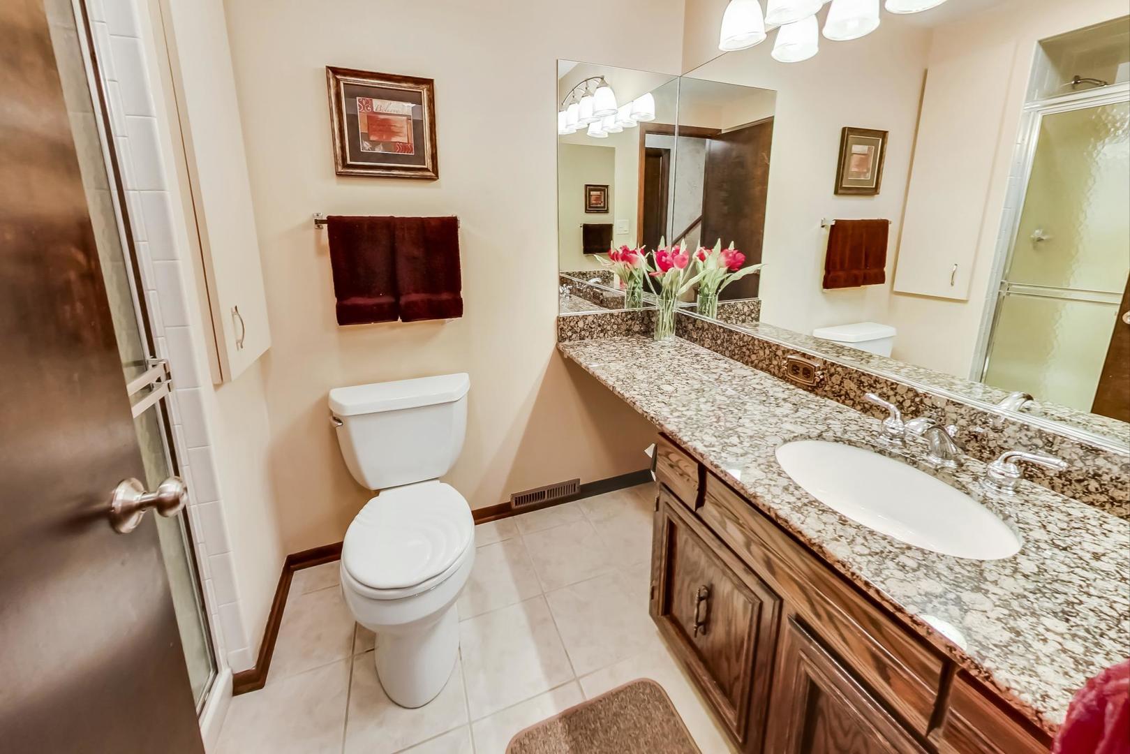 306 North Marcella Road Mount Prospect, IL 60056 - Photo 16 of 31 a bathroom with a granite countertop toilet sink and mirror