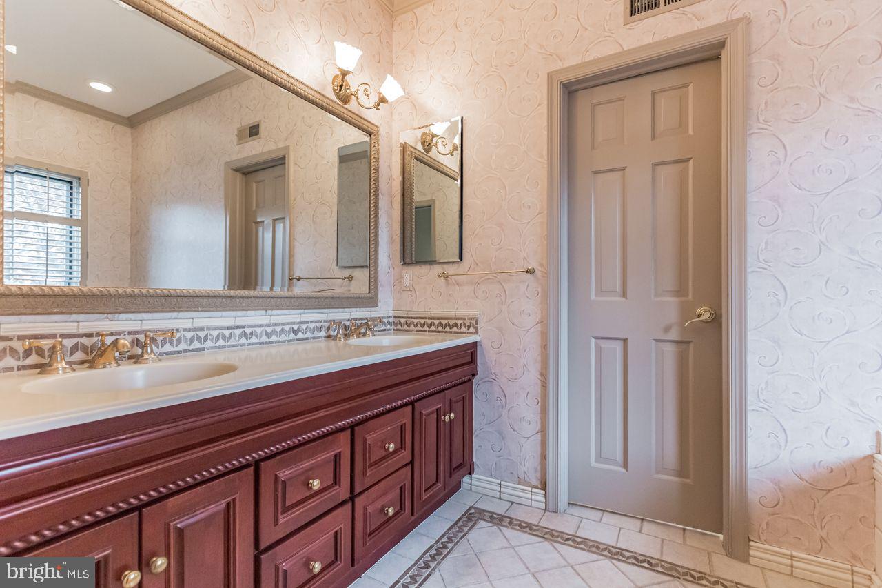 540 Harriton Road Bryn Mawr, PA 19010 - Photo 22 of 35 a bathroom with a sink a mirror and a shower