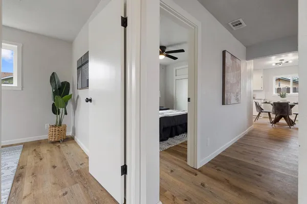 a view of livingroom with furniture and wooden floor