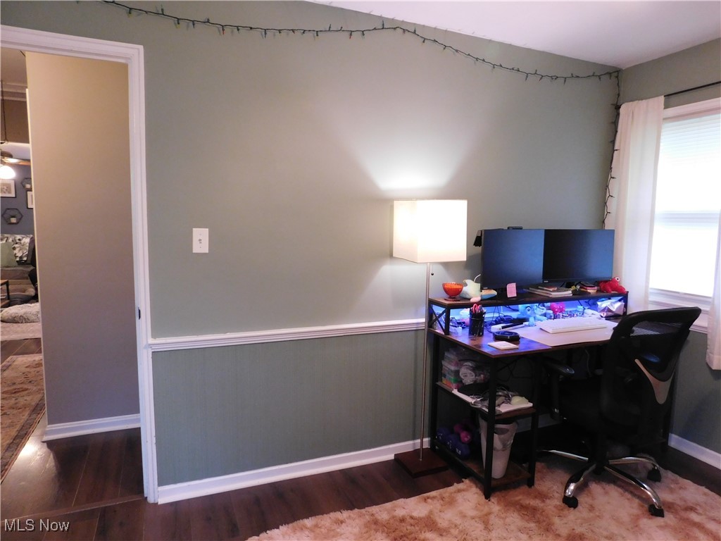 9720 West Ridgewood Drive Parma Heights, OH 44130 - Photo 24 of 46 Bedroom #2 set up as an office featuring wood finished floors and baseboards