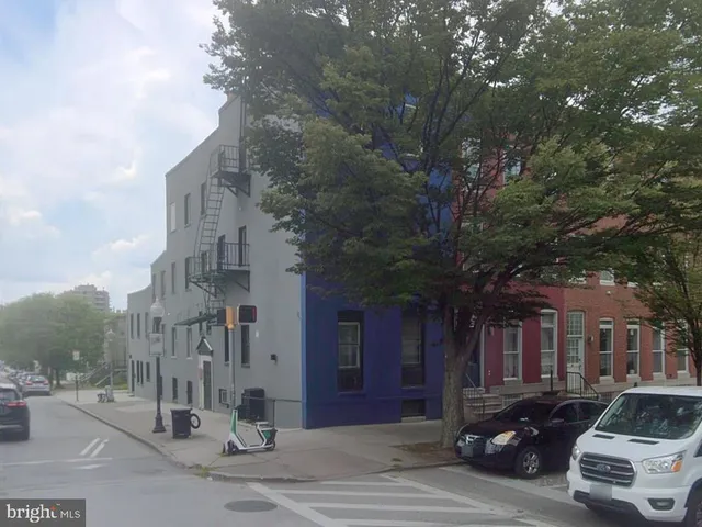 a car parked on the side of a street