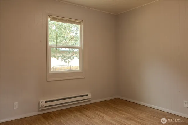 an empty room with a window