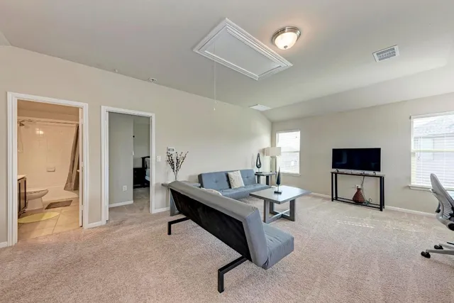 a living room with furniture