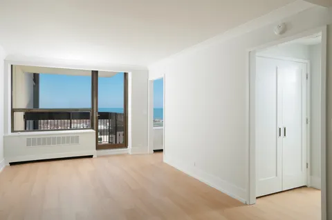 an empty room with a window