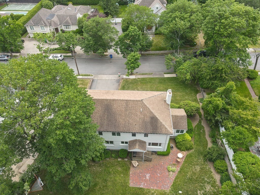 14 Columbine Road Newton, MA 02459 - Photo 32 of 36 an aerial view of a house with yard swimming pool and outdoor seating