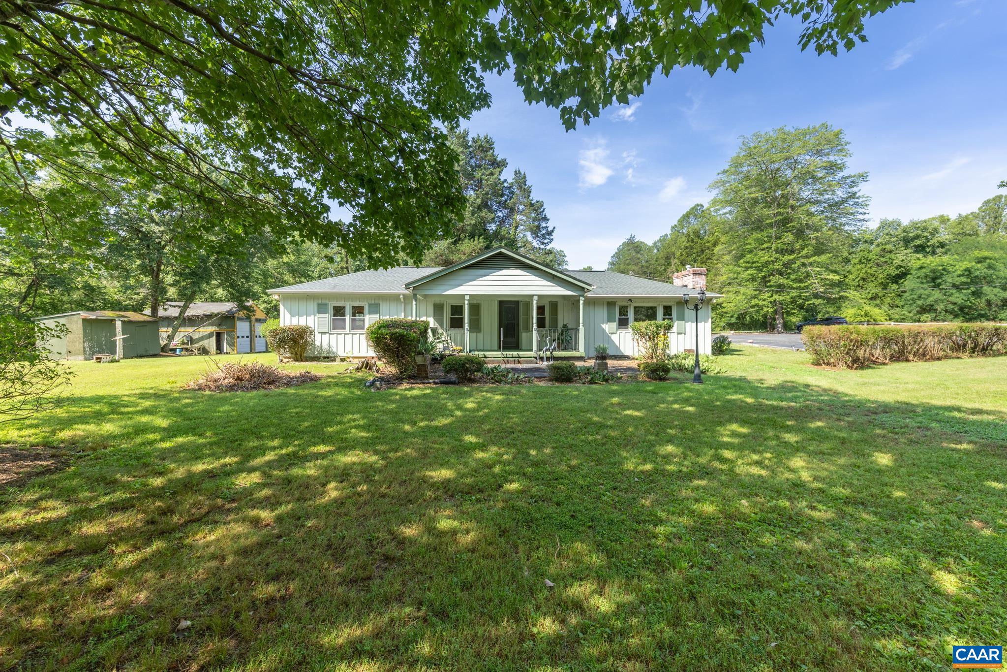572 Maxfield Road Keswick, VA 22947 - Photo 4 of 52 Plenty of parking, covered front porch, 3 sheds, 2 car detached garage.