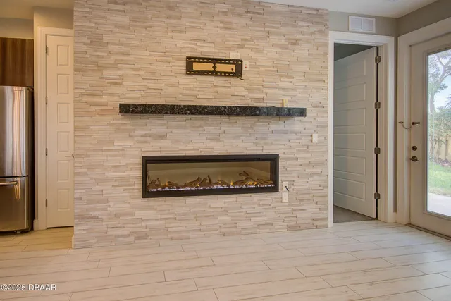 a brick oven with a fireplace