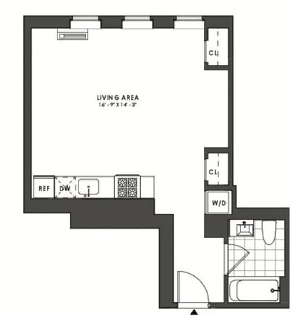 a picture of a bench in front of a door