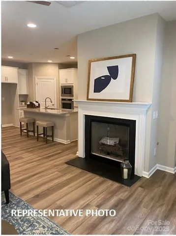 a view of a livingroom with a fireplace