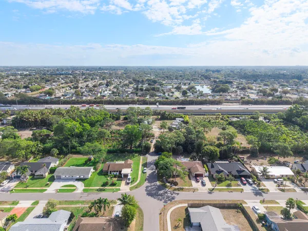 an aerial view of multiple house
