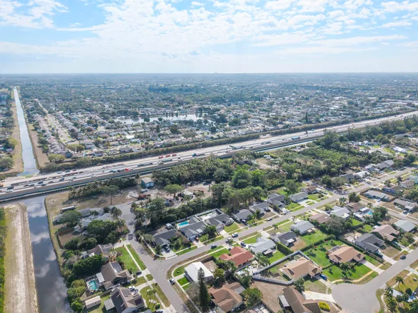 an aerial view of multiple house