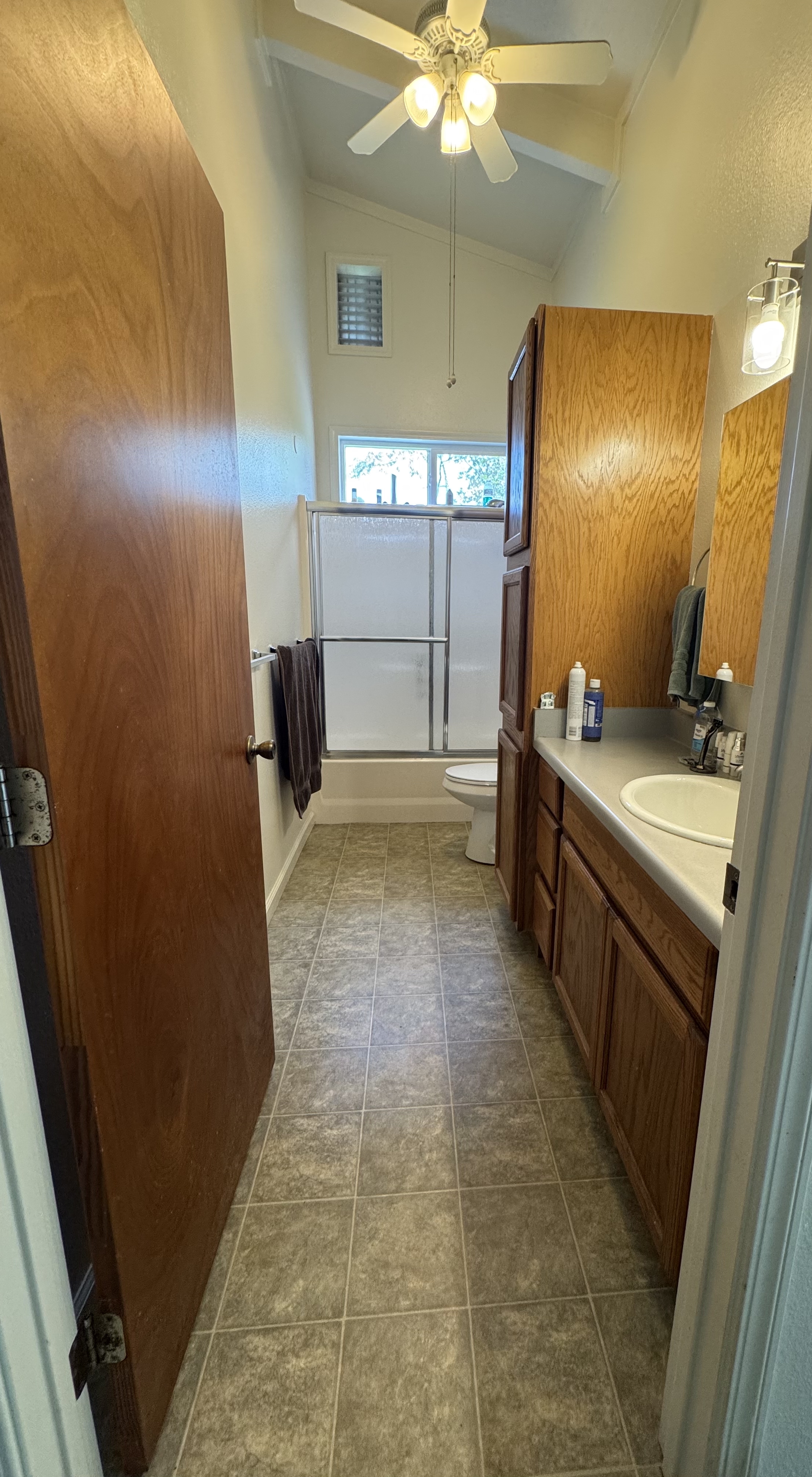 16-1321 Moho Road Keaau, HI 96749 - Photo 7 of 19 a bathroom with a sink a mirror and a shower