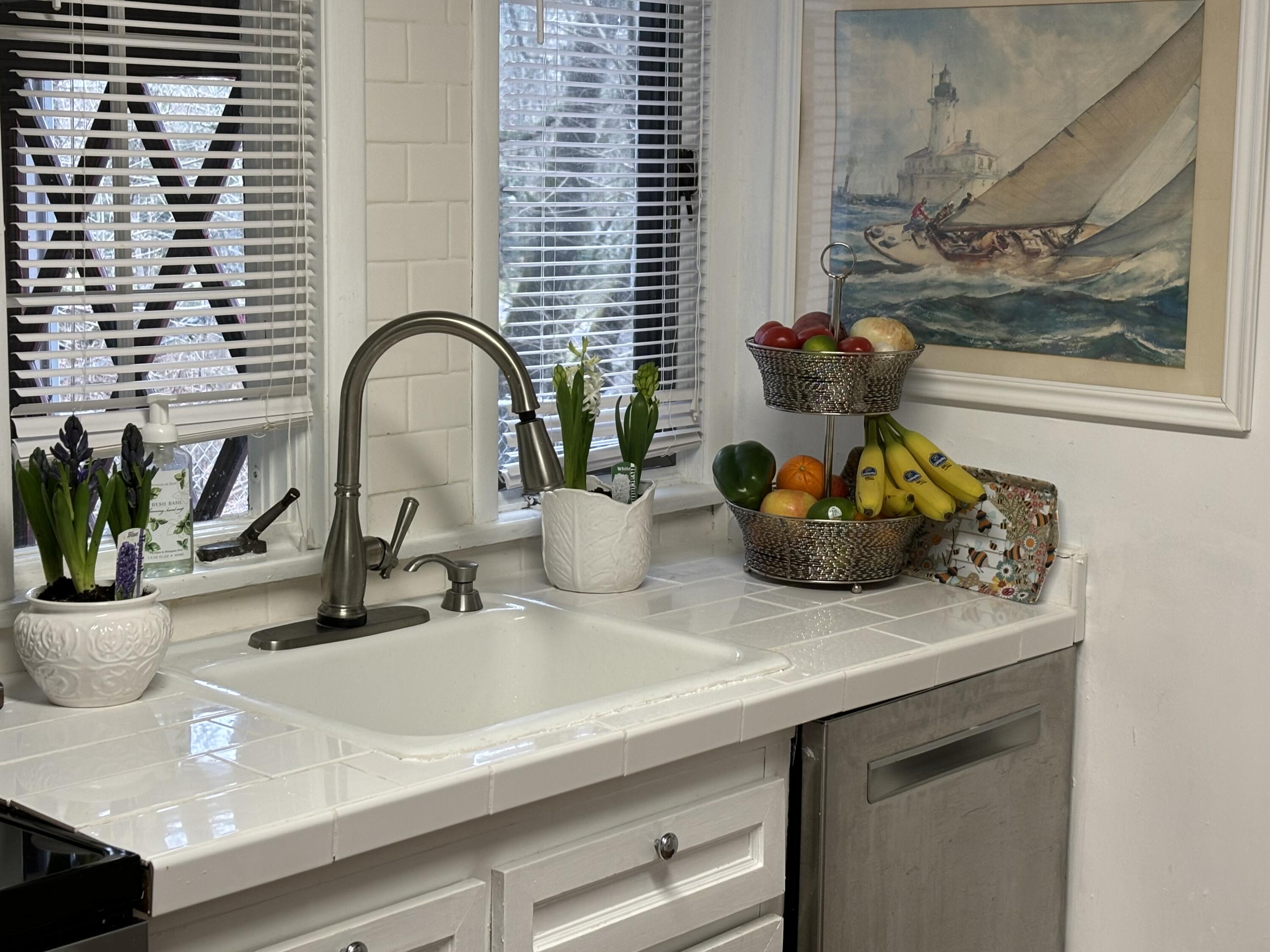 25 Goodwives River Road Darien, CT 06820 - Photo 7 of 17 a kitchen with a sink and a potted plant