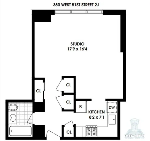 $2,878 | 350 West 51st Street, Unit 2J | Hell's Kitchen