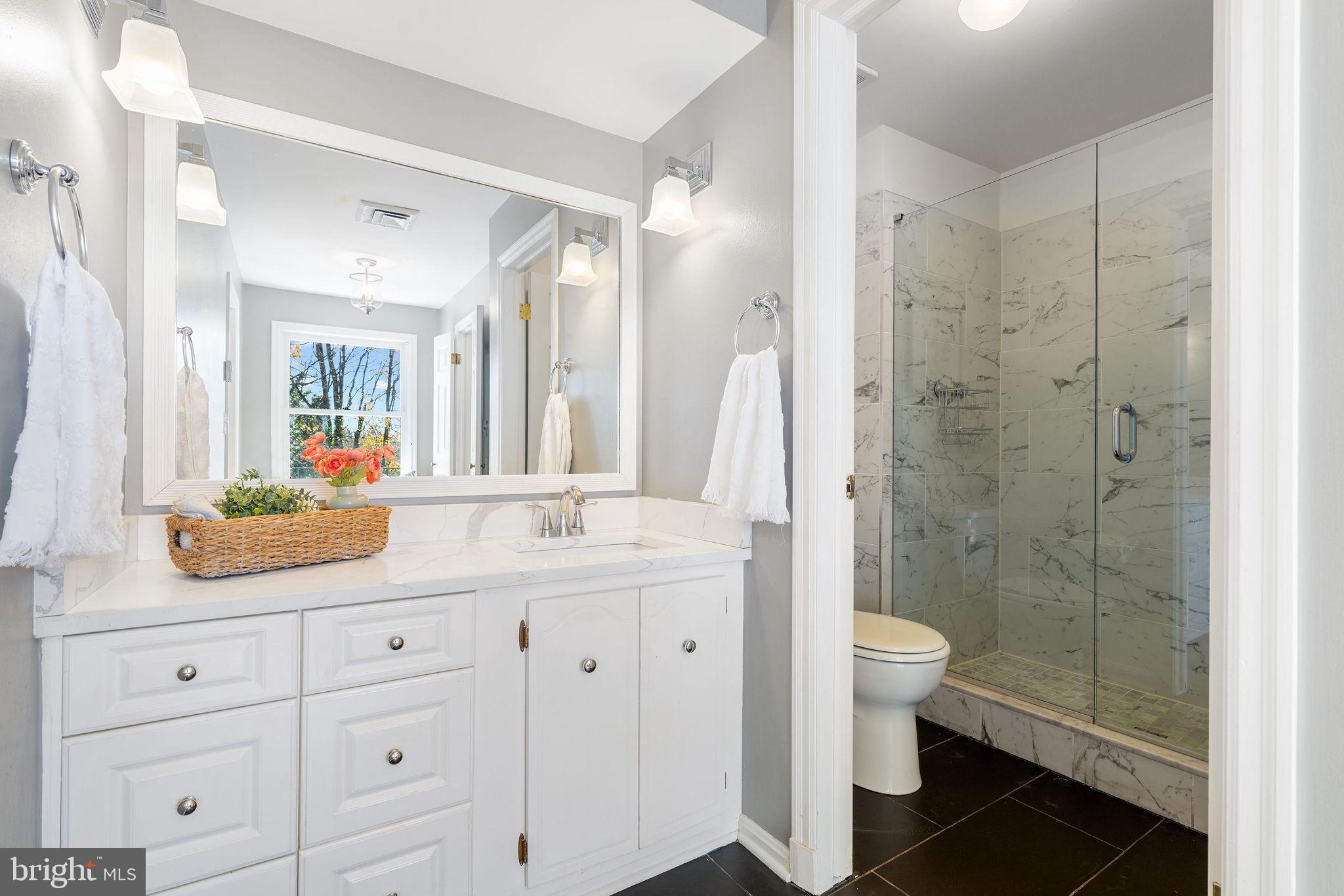 8007 Strauff Road, Unit 16 Towson, MD 21204 - Photo 25 of 49 a bathroom with a double vanity sink toilet and shower