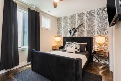 a view of entryway with wooden floor