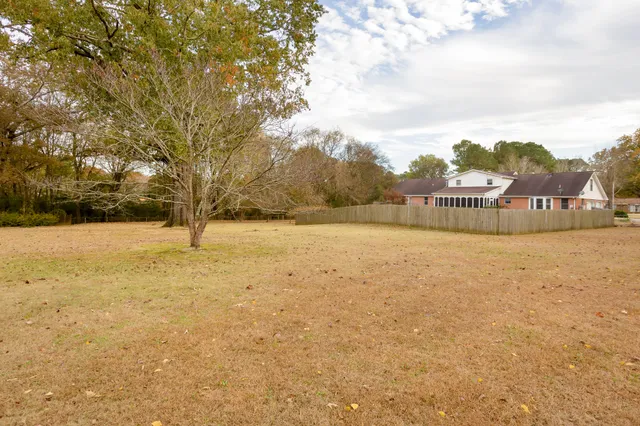 a view of open space with trees