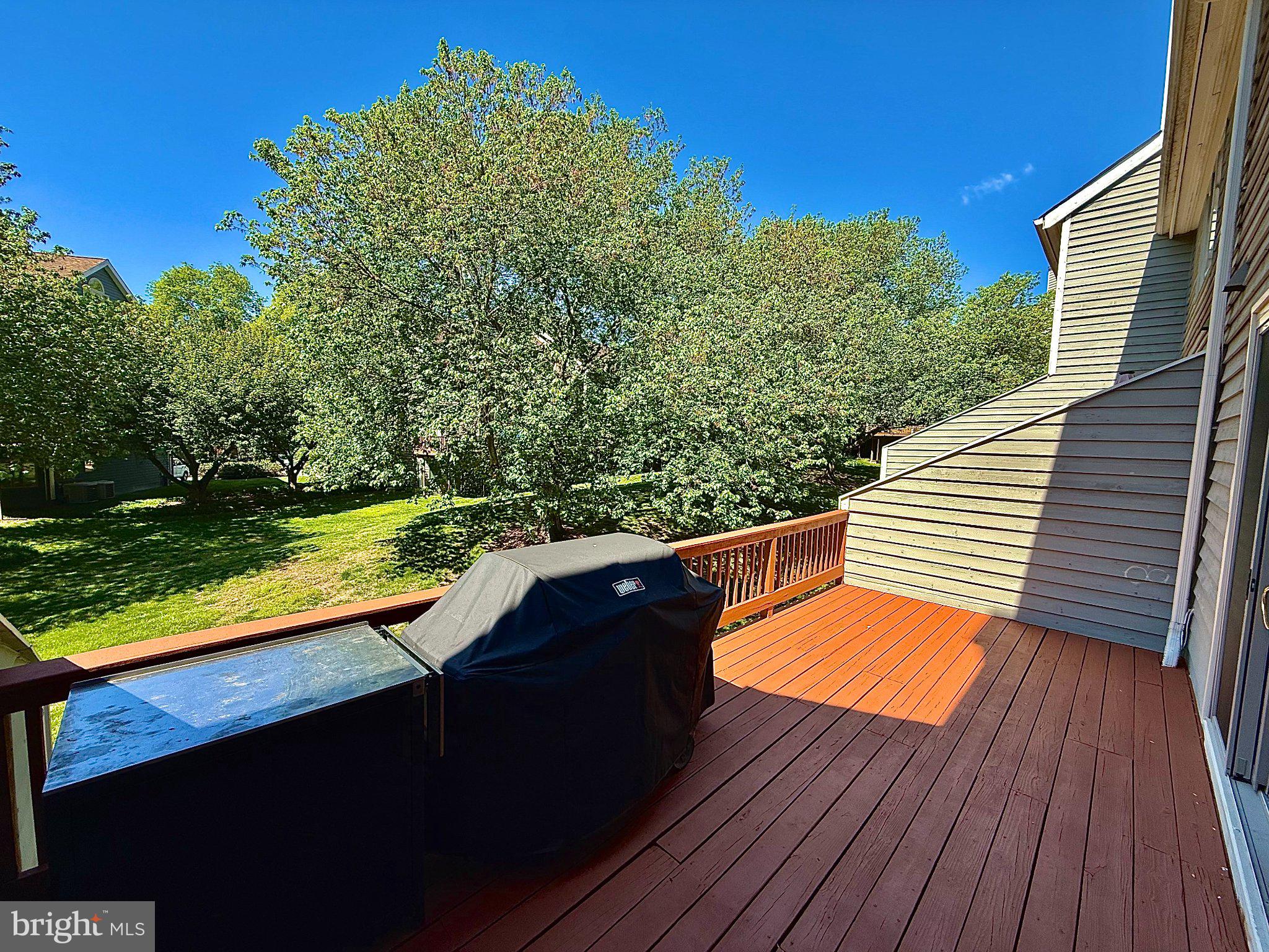 5081 Columbia Road, Unit 17 105 Columbia, MD 21044 - Photo 19 of 40 Sunny deck with lush green backdrop.