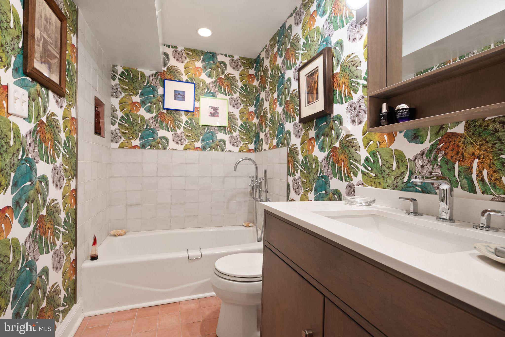 1335 Harvard Street Northwest, Unit 1 Washington, DC 20009 - Photo 12 of 29 Tropical oasis in a modern bath.