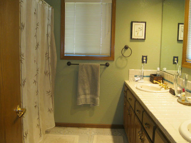10786 Deschutes Road Palo Cedro, CA 96073 - Photo 15 of 24 a bathroom with a sink a mirror and a shower