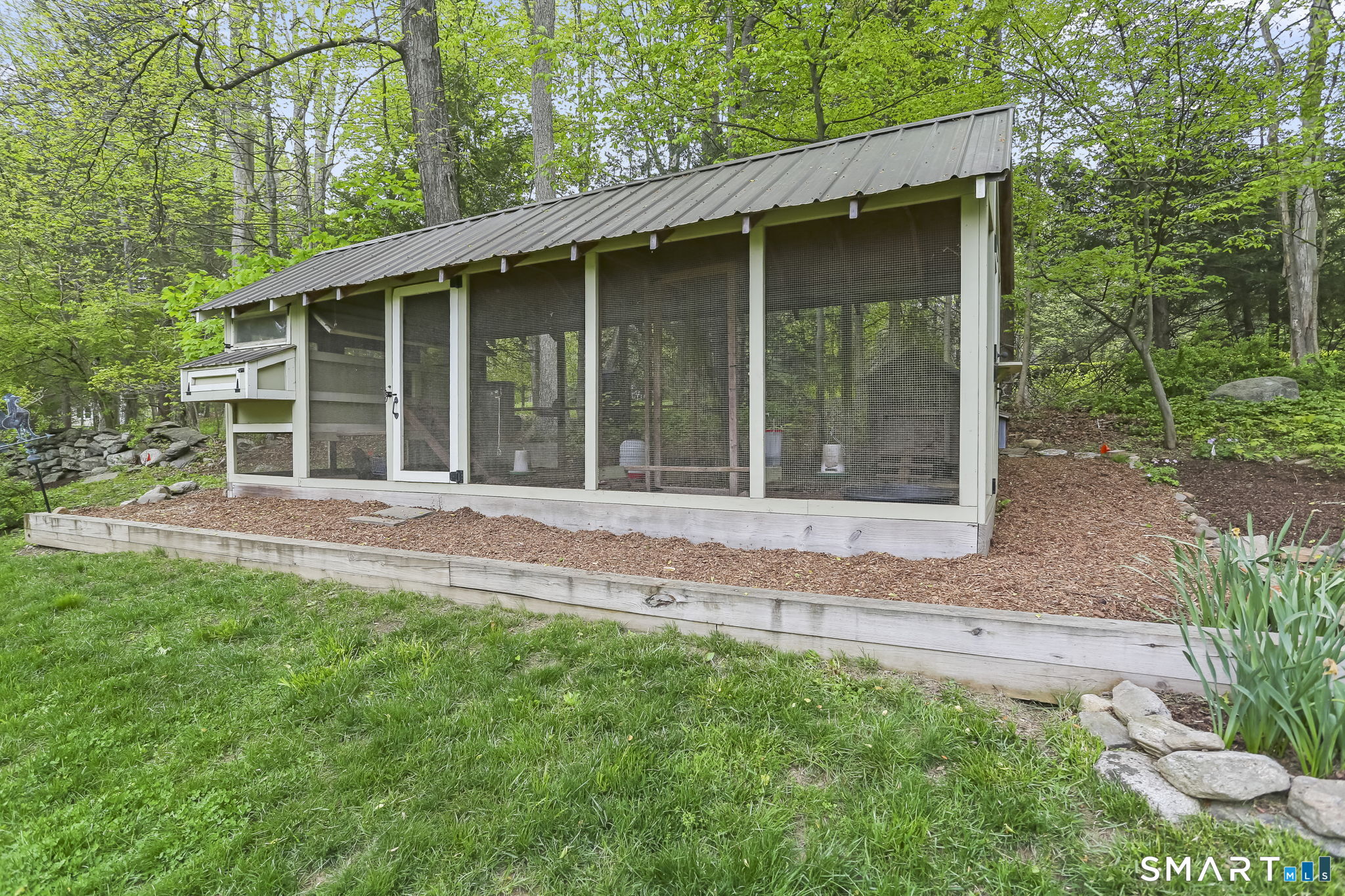 23 Old Stage Coach Road Weston, CT 06883 - Photo 36 of 37 Chicken coop with hens...seller will remove if not wanted