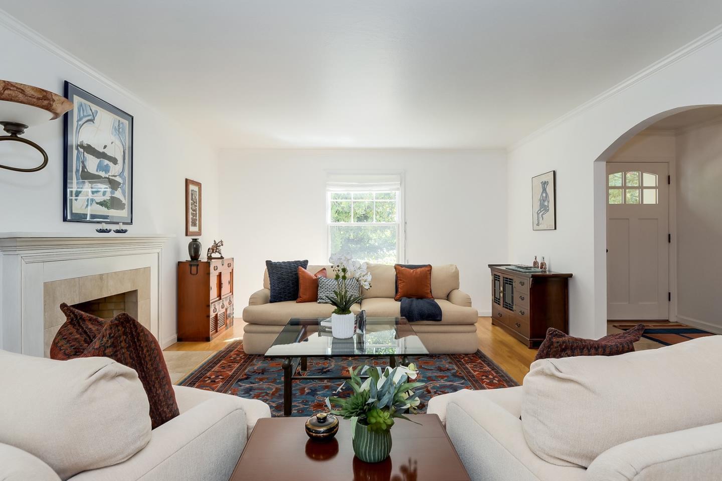 728 Tolman Drive Stanford, CA 94305 - Photo 6 of 27 a living room with furniture fireplace and window