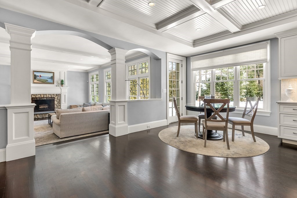 178 Lowell Road Wellesley, MA 02481 - Photo 9 of 38 a living room with fireplace furniture and a large window