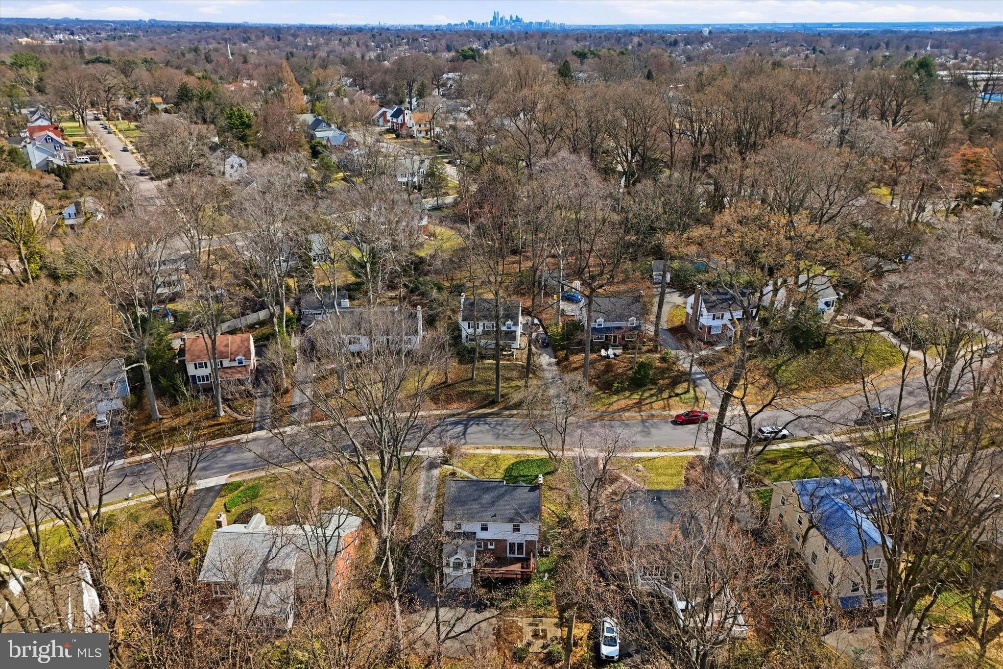 436 Kerr Lane Springfield, PA 19064 - Photo 43 of 52 an aerial view of residential house with outdoor space and trees all around