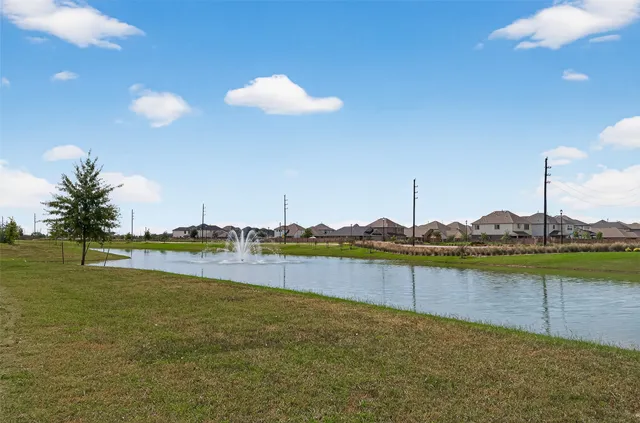 a view of an ocean and trees