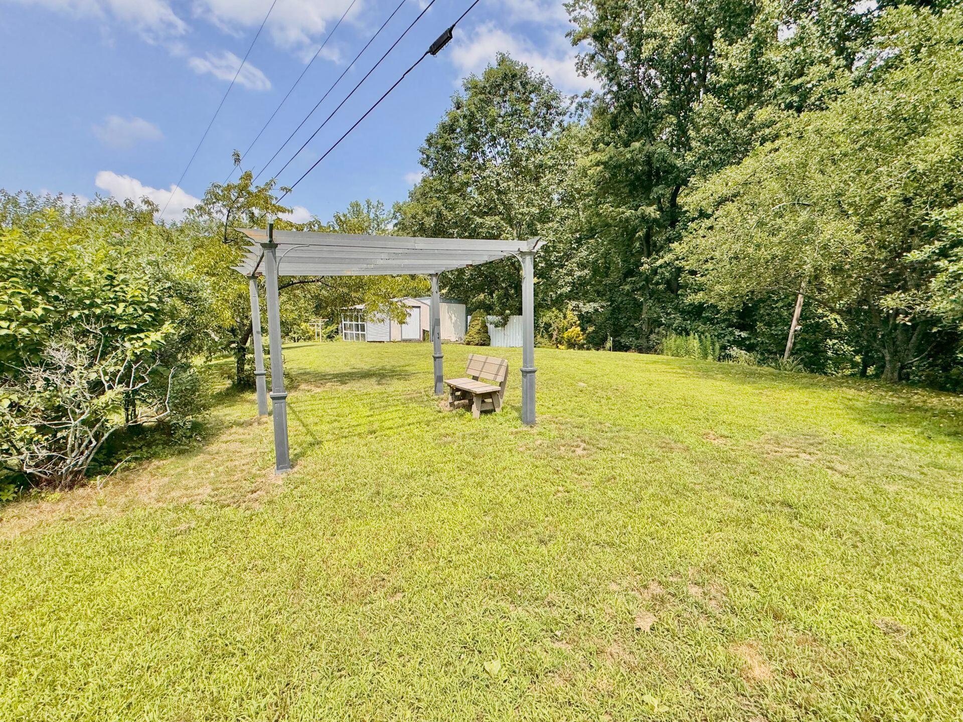 2643 Wades Gap Road Callaway, VA 24067 - Photo 65 of 104 a view of a swimming pool with an outdoor seating and a yard