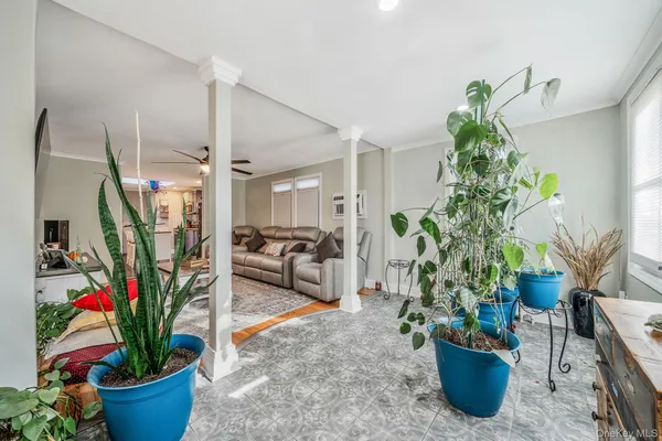 a living room filled with furniture