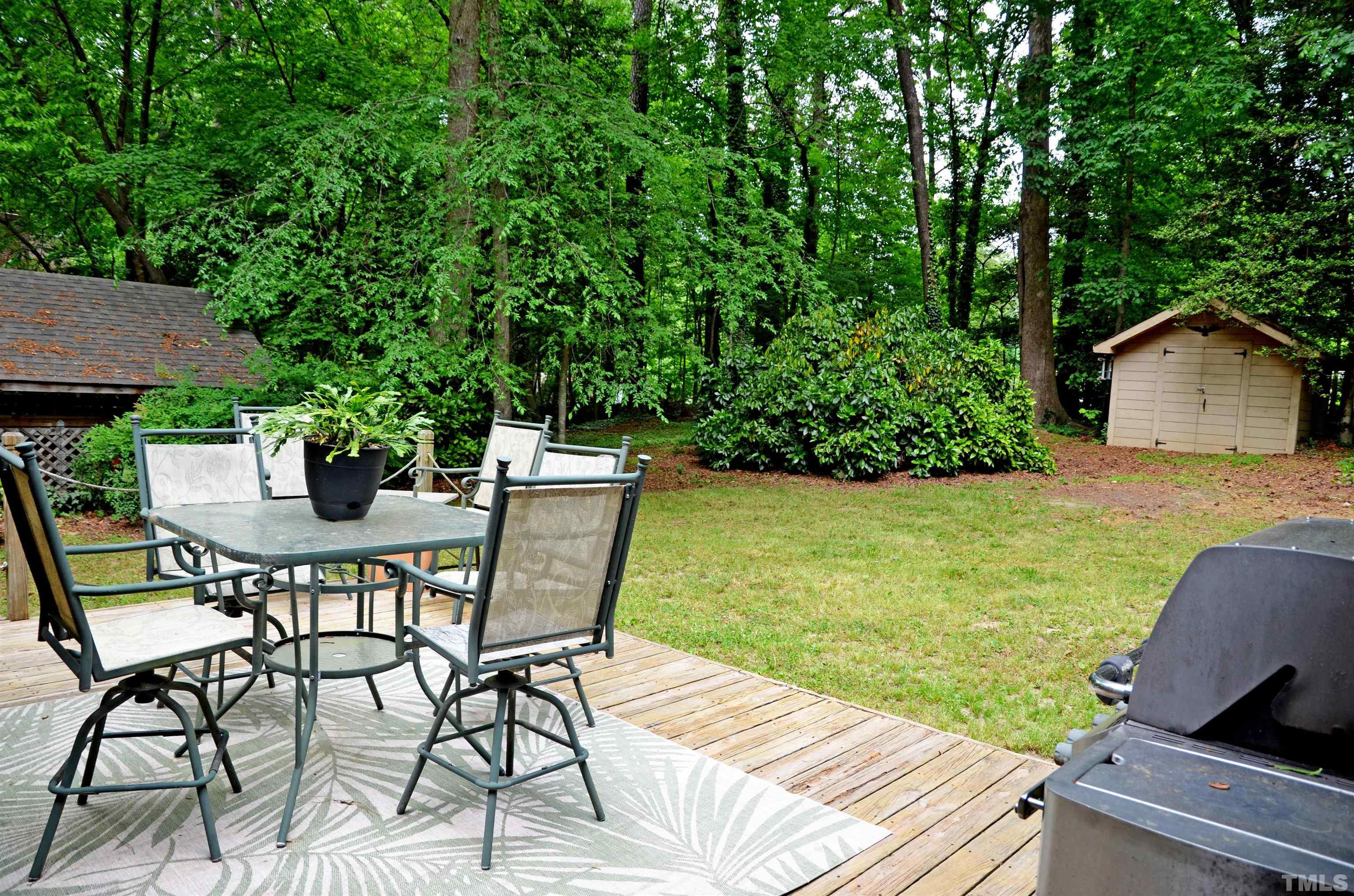 4907 Old Elizabeth Road Raleigh, NC 27616 - Photo 7 of 30 a view of a chairs and table in patio with a yard