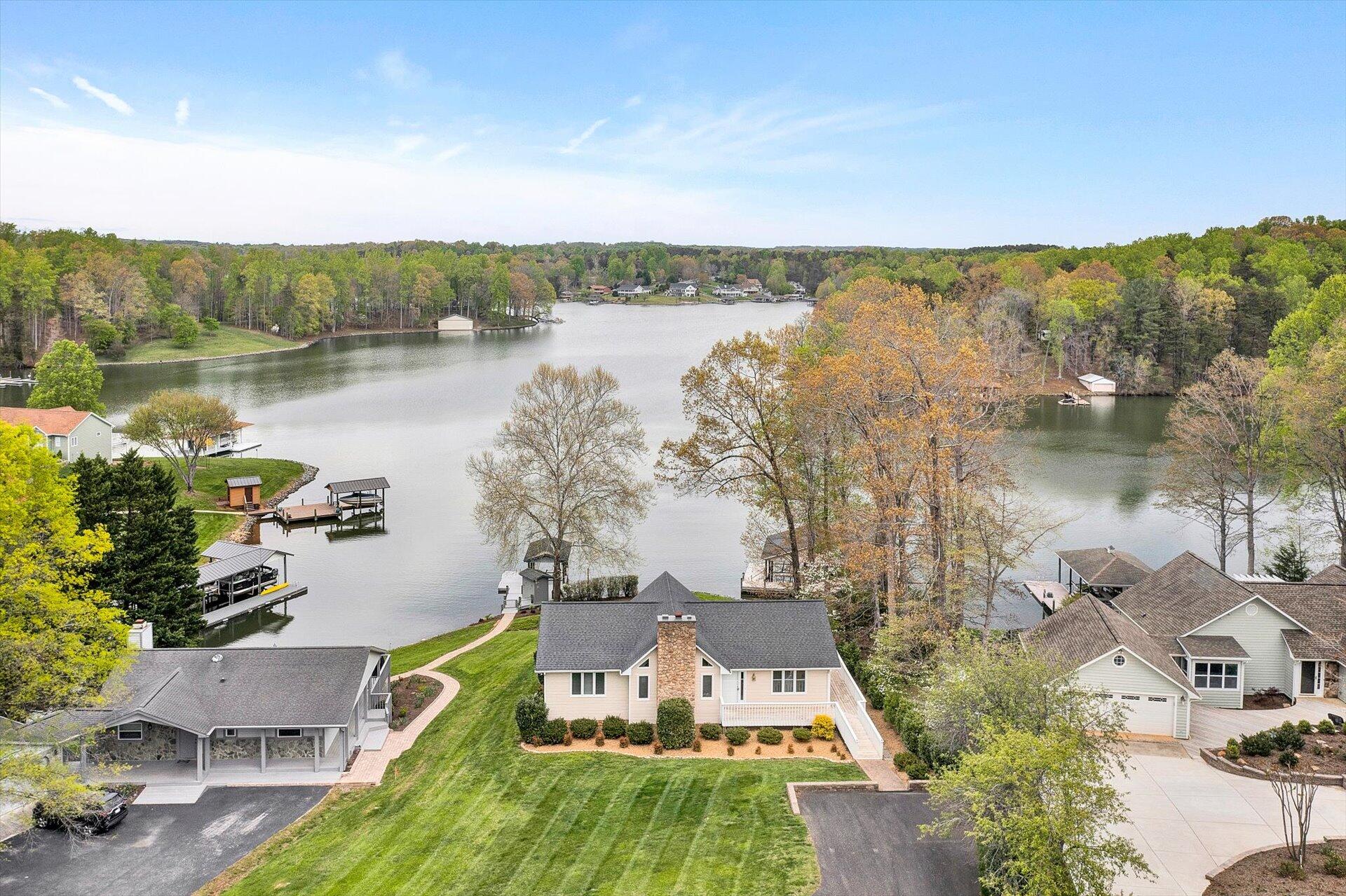 515 Cedar Ridge Road Union Hall, VA 24176 - Photo 2 of 51 an aerial view of a house with lake view