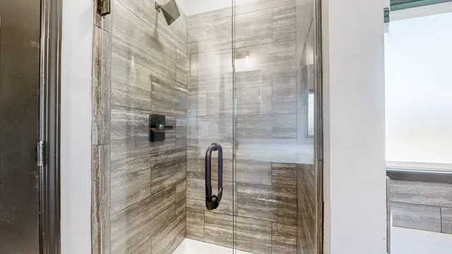 a bathroom with a shower