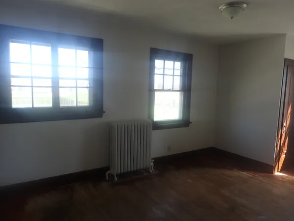 an empty room with a window