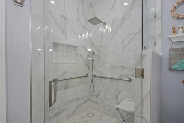 a bathroom with a shower