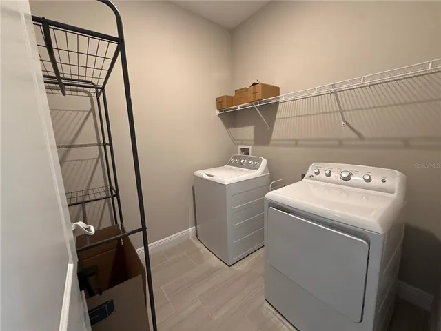 a view of a room with racks on the wall