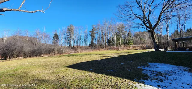 a backyard of a house with lots of green space