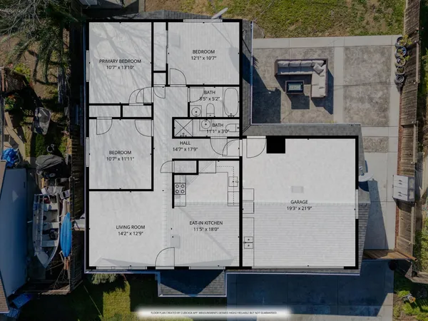 an aerial view of residential house with stairs