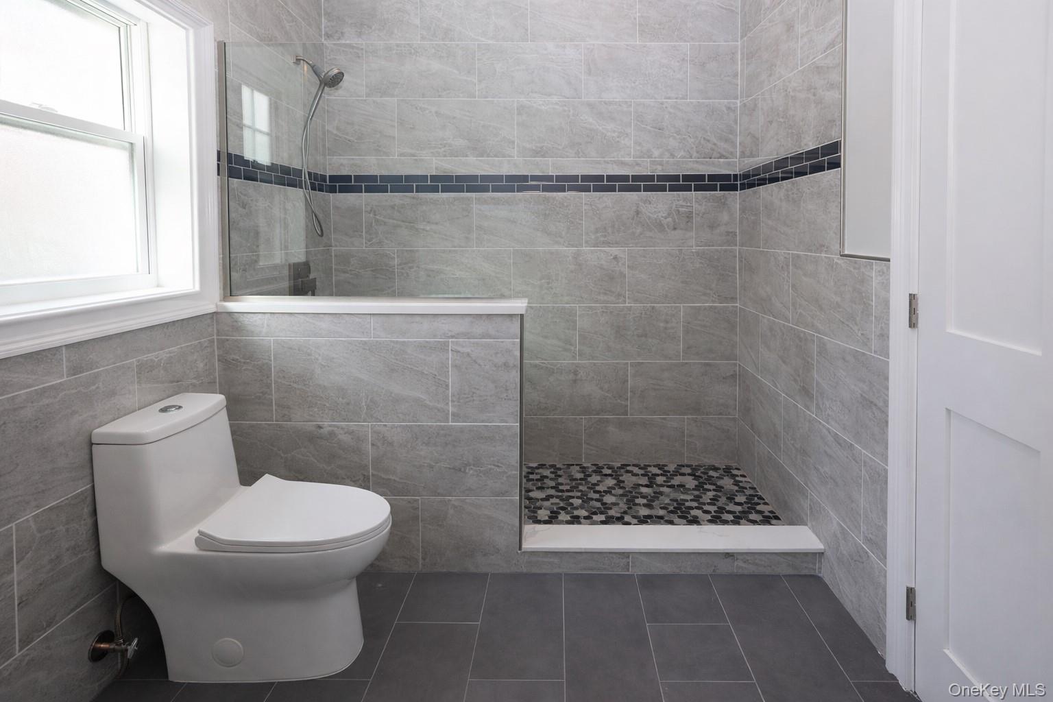 78 Ontario Road Floral Park, NY 11001 - Photo 18 of 33 Primary Shower with Rain head and Custom Glass Separation