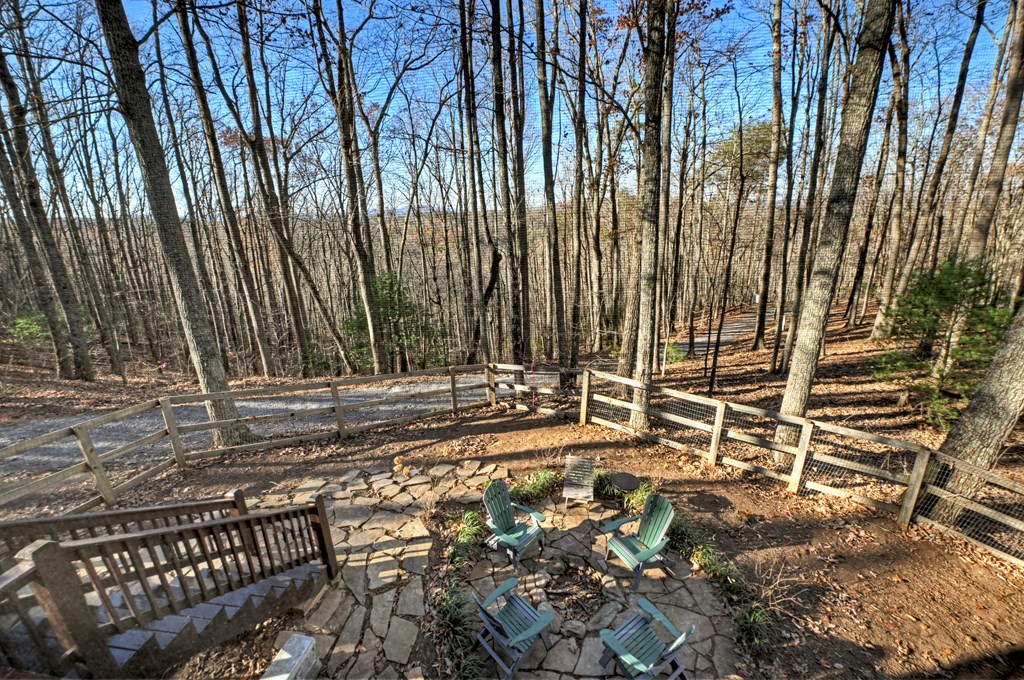 22 Running Bear Ridge Blue Ridge, GA 30513 - Photo 28 of 60 Stairs from the porch to the fenced in yard and fi