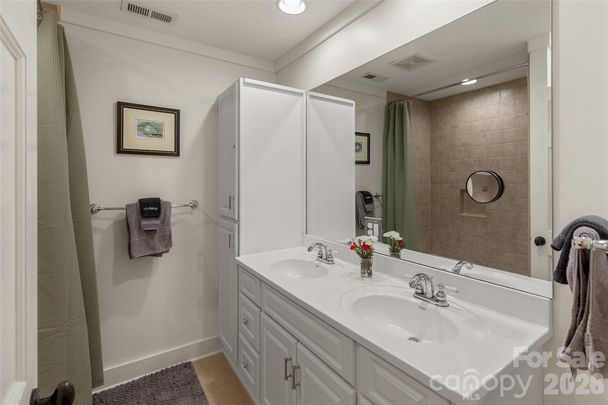464 Franklin Road Highlands, NC 28741 - Photo 39 of 44 a bathroom with a sink double vanity and shower