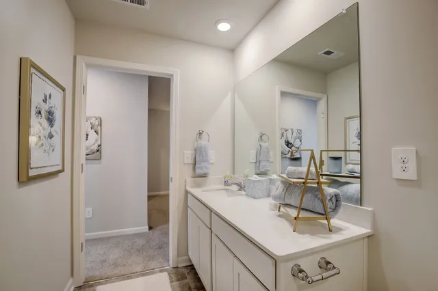 a bathroom with a sink a vanity and a toilet