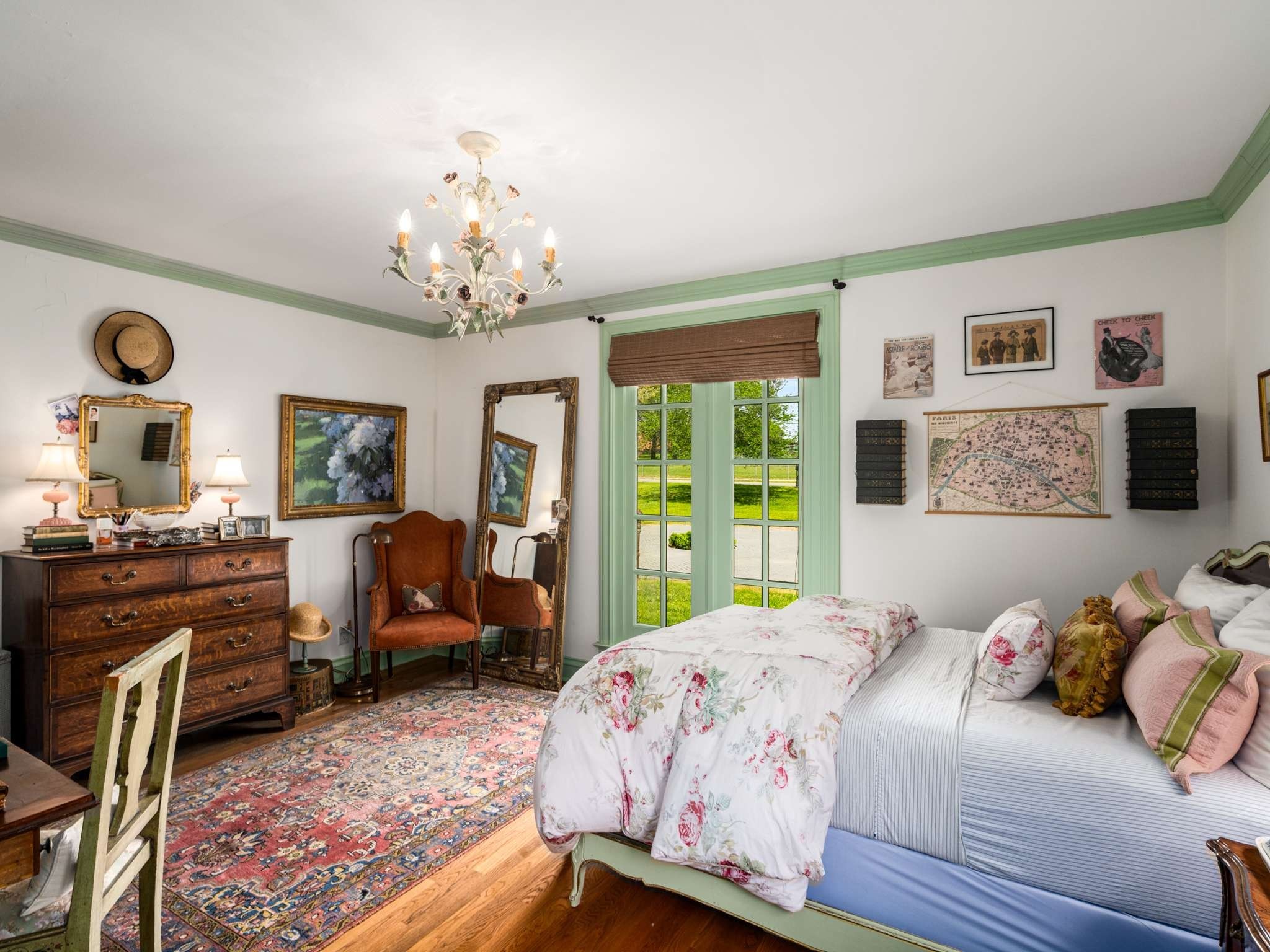 305 Davidson Road Nashville, TN 37205 - Photo 32 of 73 a bedroom with a bed and a chandelier