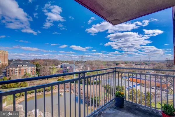 a view of city from a balcony