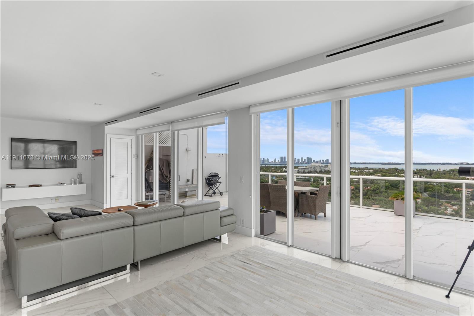 5001 Collins Avenue, Unit PH1 Miami Beach, FL 33140 - Photo 4 of 82 a living room with furniture and a large window