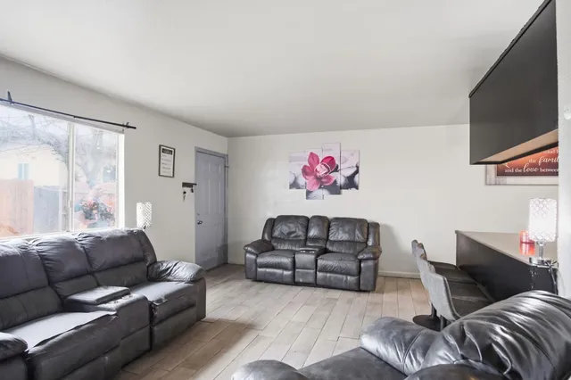 a living room with furniture